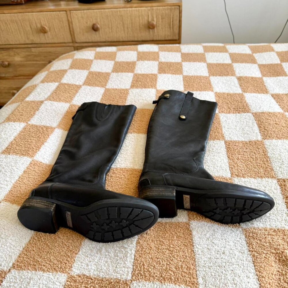 SAM EDELMAN BLACK KNEE HIGH BOOTS LEATHER BUCKLE WOMENS SIZE 6.5 - Picture 8 of 8